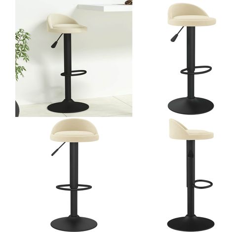 vidaXL Tabouret de bar Crème Velours (1/5)