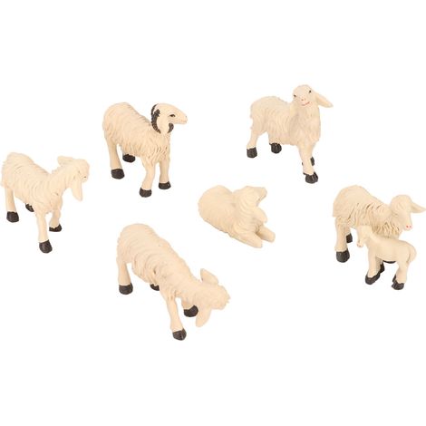 6 Figurines de Moutons en Résine pour Décoration Extérieure et Intérieure, Miniatures Durables et Résistantes aux UV (1/5)