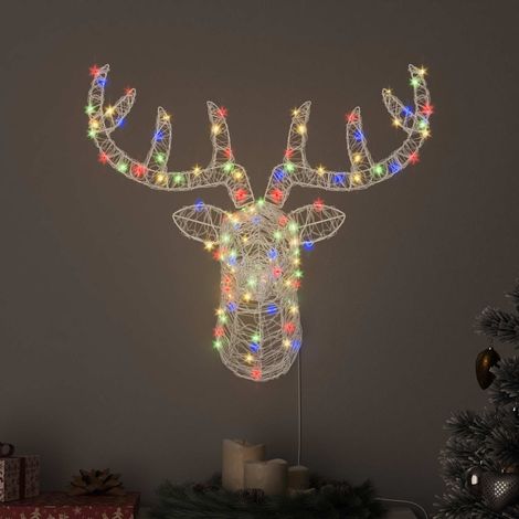 Rentierkopf mit 140 LEDs Bunt 68 x 36,5 x 62,5 cm Acryl