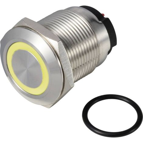 TRU COMPONENTS TC-13224220 ONPOW6319F-10ZE/Q/Y/12V/S Pulsante 36 V DC/AC 2 A 1x Off / (On) Permanente Giallo IP65 1 pz.
