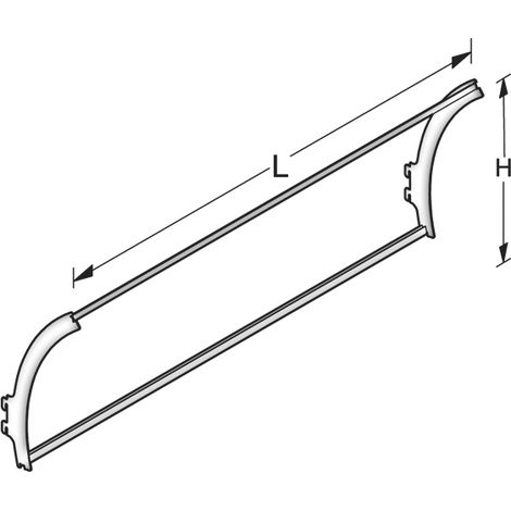 TELAIO PER VELETTA CONCAVA cm. 100x40 h Col. Bianco RAL9001