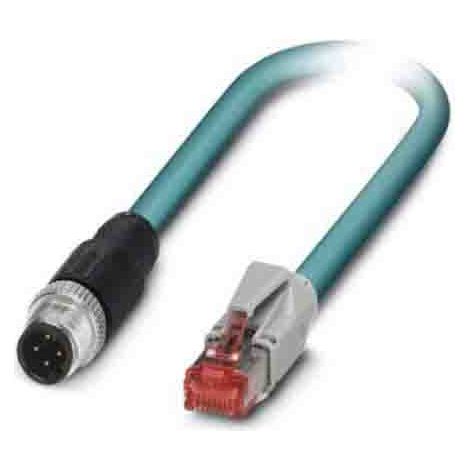Câble de réseau M12 / RJ45 CAT 5e Phoenix Contact - [1x M12 mâle - 1x RJ45 mâle] - 0.50 m - bleu - 1