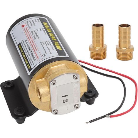 Elektrische Zahnradölpumpe mit Thermoschutz, Ölförderpumpe und Messinganschluss für Dieselmotor RL GP2400 24V 7A (1/5)