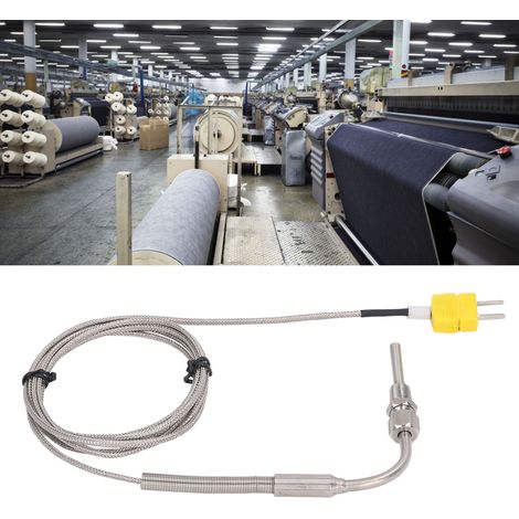 Thermoelement-Temperatursensor Typ K mit offenem Winkel, Stecker und verstellbarem Kopf 5 x 80 mm PT 1/8 Zoll x 2 m (1/5)