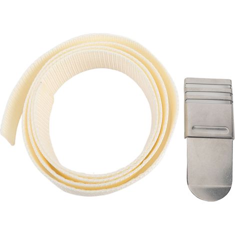 Ceinture de Plomb Diving Nylon Épaisseur 187cm avec Fermeture Stainless Steel Blanc pour Accessoire Plongée (1/4)