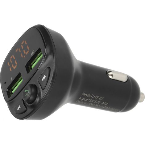Émetteur audio Bluetooth FM double port USB pour voiture, adaptateur audio, appels mains libres, lecteur MP3 (1/5)