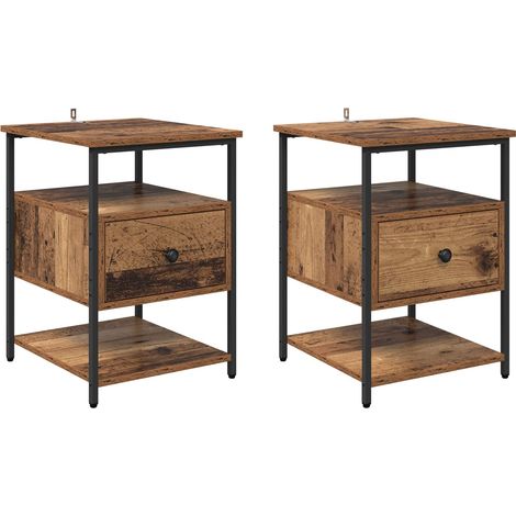 Maison Exclusive - Armadio da Notte 2 pcs Legno vecchio 40 x 42 x 56 cm