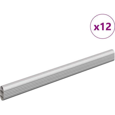 Tige de placard 12 pcs Argenté 764 x 15 x 29 mm (1/5)