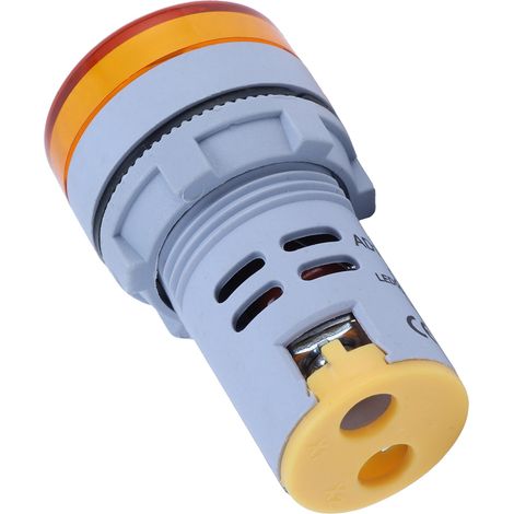 Indicateur de Tension Numérique AD16-22FSV, Affichage AC 60-500V, Voyant Lumineux Jaune, Forme Circulaire (1/5)