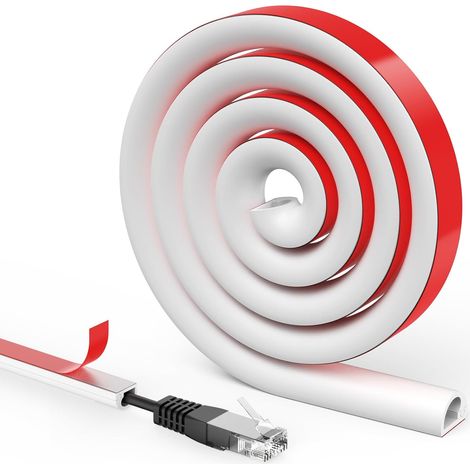 Goulotte Passe Cable Adhésif, 1M Mini Blanc Goulotte Passe Cable  Goulotte Demi-Ronde Flexible en Silicone, Cache Cable TV Mural adhésif, pour Dissimuler et Protéger Les Câbles(7mm×14mm×1m) (1/5)