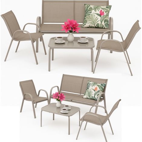 Conjunto de muebles de jard铆n: 2 sillas, sof谩, mesa, CONJUNTO de muebles de jard铆n para la TERRAZA