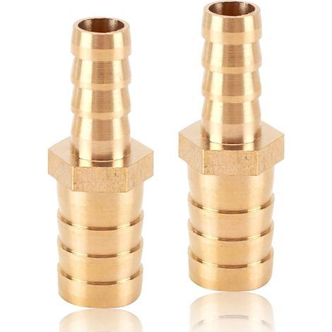 Lot de 2 raccords de tuyau en laiton 12 mm x 6 mm, réducteur en laiton, ardillon, pour conduites d'eau et d'huile (1/5)