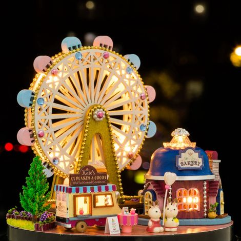 Kit Maison Miniature à Construire Soi-Même avec Lumière LED, Déco Maison, Cadeau de Noël, Lot Artisanat Créatif (1/5)