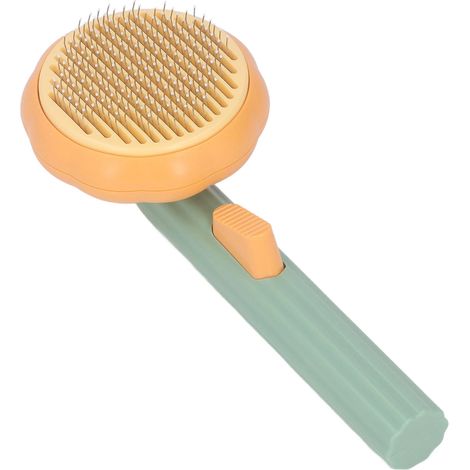 Brosse citrouille autonettoyante pour chat, outil de toilettage pour l'épilation et la coupe des poils, usage intérieur à domicile, verte (1/5)