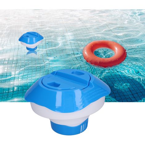 Dispensador flotante de cloro – Dispensador para piscinas de 8x7 pulgadas – Plástico resistente – Gran capacidad – Para bañeras de hidromasaje, jacuzzis y estanques (1/5)