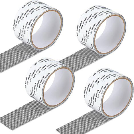 Ruban Adhésif Réparation Moustiquaire Fenetre 4pcs Ruban Adhesif Moustiquaire Autocollante 2m x 5cm Patchs Réparation de Fenêtre, Fibre de Vitres Tape Reparation Autocollant (1/5)