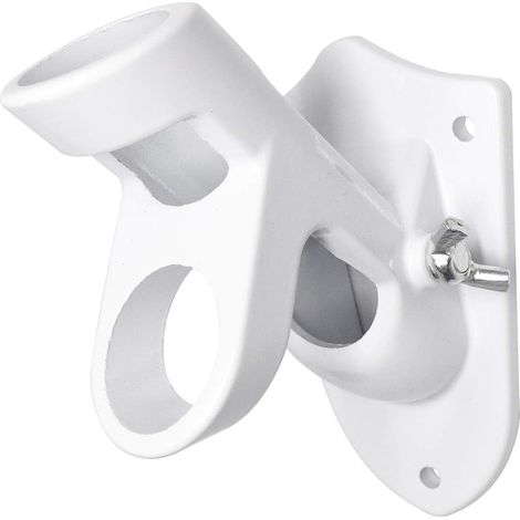 (Blanco) Soporte de asta de bandera ajustable Base de soporte de asta de bandera de aluminio con dos posiciones para astas de bandera de 1" de diámetro (1/5)