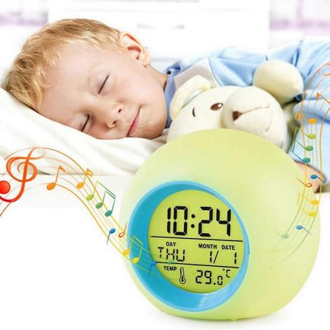Lampe simulateur d'aube, réveil lumineux, veilleuse, lampe de chevet tactile à intensité variable, adaptée aux chambres à coucher et aux chambres d'enfants. (1/5)
