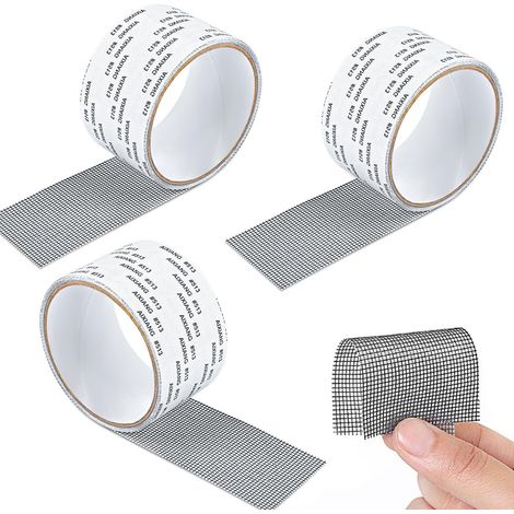 Ruban Adhésif Réparation Moustiquaire Fenetre 3pcs Ruban Adhesif Moustiquaire Autocollante 2m x 5cm Patchs Réparation de Fenêtre, Fibre de Vitres Tape Reparation Autocollant (1/5)