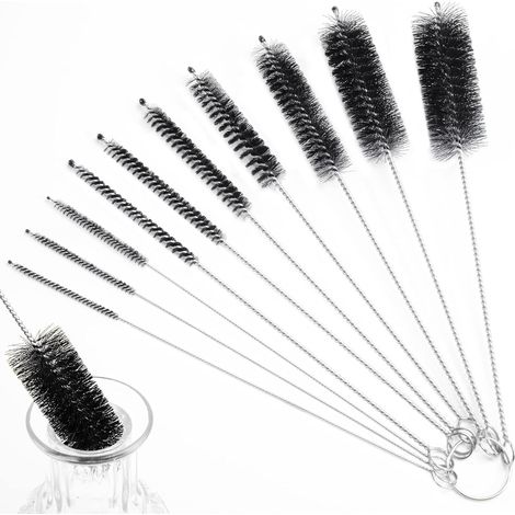 Ensemble de 10 brosses de nettoyage pour pailles, brosse tubulaire de 21 cm, convient pour nettoyer les bouteilles d'eau, les gobelets à paille, les espaces confinés et les thermos. (1/5)