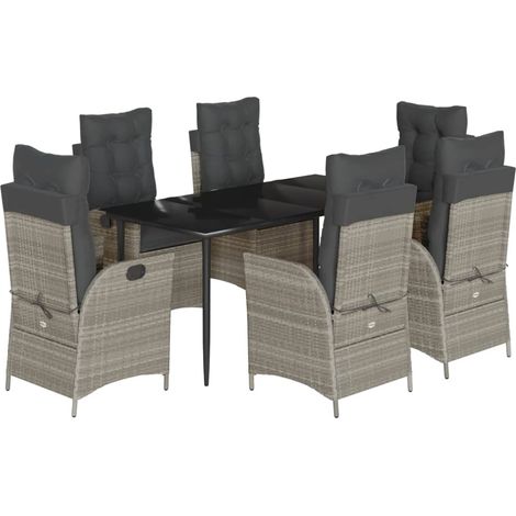 Maison Exclusive - Set comedor jardín 7 pzas y cojines ratán sint (1/5)