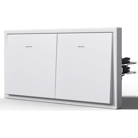 Interrupteur avec Voyant,Interrupteur Poussoir avec Griffes,Mat Interrupteur Mural,Facile à Installer,C - Série,1 Gang 1 Voie,80mm Blanc (1/5)