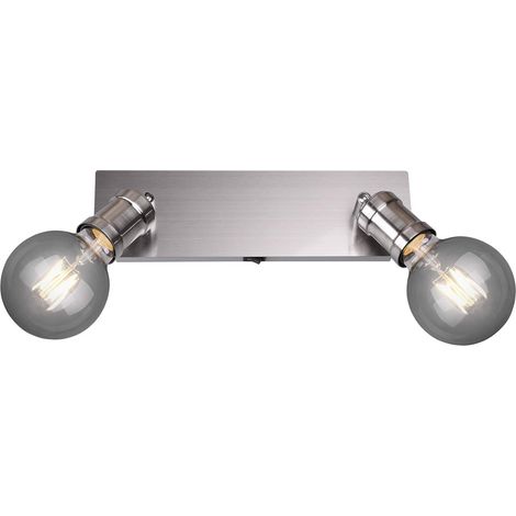 Trio Leuchten Plafonnier Carl 800570207, métal nickel mat, sans 2 ampoules E27 (1/5)