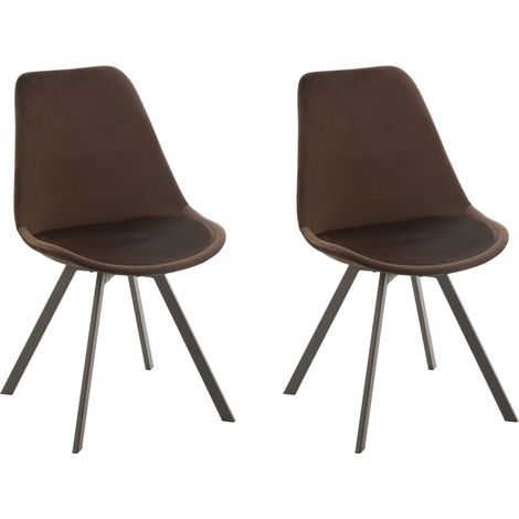 Chaises scandinaves en métal et velours (lot de 2) - ELENE (1/5)
