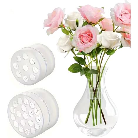 Insert pour vase, organisateur de fleurs, porte-bouquets à tiges, 2 pièces (ensemble : s+m) (1/5)