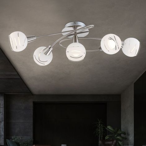 Plafoniera LED 20 watt in vetro nichel lampada illuminazione plafoniera apparecchio luce (1/5)