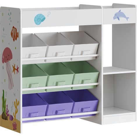 Scaffale dal design senza tempo per soggiorno camera da letto mobiletto per bambini 80 x 90 x 30 cm bianco 030011311