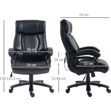 Fauteuil de massage chauffant pour bureau (2 points de massage, 8 programmes, noir) (1/5)