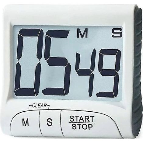 Minuteur et chronomètre de cuisine numérique, chiffres bien visibles, utilisation simple, alarme sonore puissante, support magnétique pour la cuisine et l'école (1/4)