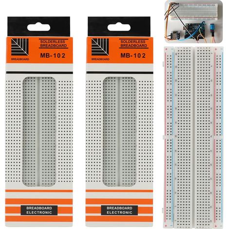 Lot de 3 planches d'essai 830 points avec 830 trous, sans soudure, pour prototypage, projets de bricolage et de microcontrôleur