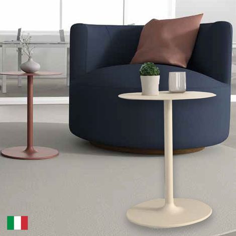 Tavolino Caffe Rotondo L 40x50 h Made in Italy - Stilo  Bianco pietra (1/4)