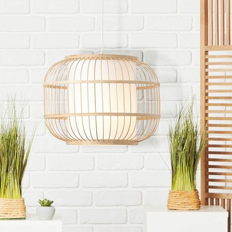 BRILLIANT Bones Pendelleuchte 40cm natur/weiß Innenleuchten,Pendelleuchten 1x A60, E27, 40W, geeignet für Normallampen (nicht enthalten) In der Höhe einstellbar / Kabel kürzbar (1/5)