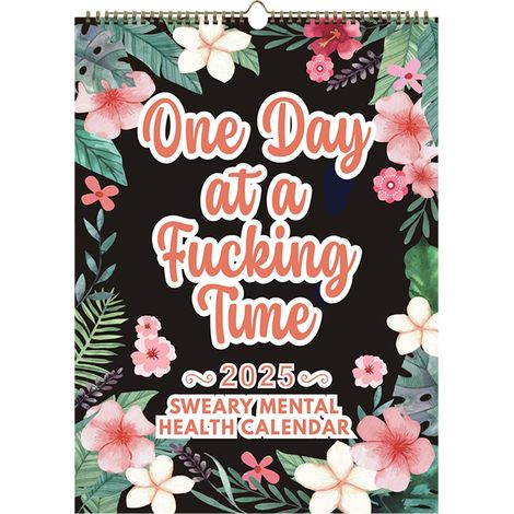 Calendrier 2025 mural "Fuck It", amusant et original, pour femmes fatiguées, avec crochet, cadeau pratique pour la maison et bureau. (1/5)