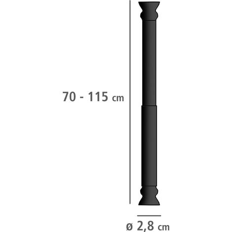 Wenko 23563100 Barra doccia telescopica, 20 mm, nero, 70-115 cm (1/5)