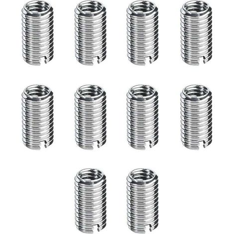 10 pezzi inserto filettato M8/M10, XU, filettatura autofilettante, dadi filettati M8 1,25 femmina, M10 1,5 maschio, lunghezza 12 mm, riparazione per manutenzione apparecchiature KZQ - KZQ (1/4)