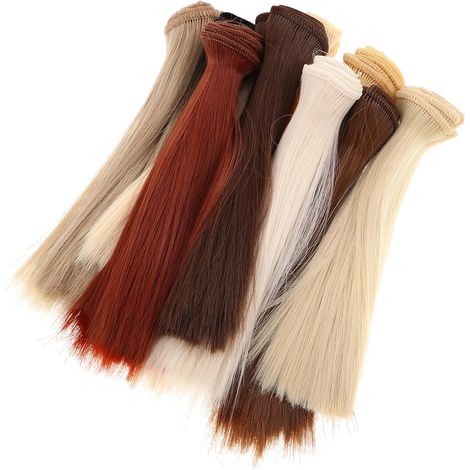 10 Pièces Perruques Cheveux Synthétiques pour Poupées Fibres Résistantes Chaleur et Texture Lisse Accessoires Cosplay et Bricolage pour de Cheveux de Poupée (1/5)