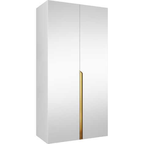 Armario Hartford 589, Blanco, 202x100x52cm, Puertas de armario: Con bisagras, Número de estantes: 0 (1/5)