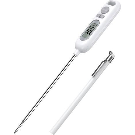 ORIA 14 cm Digital Probe Cooking Thermometer, -50°C to 300°C, 2-4 s Reading, IPX65, LCD Display, White (1/5)