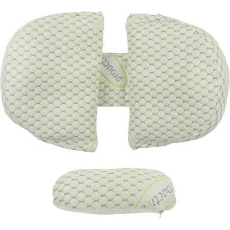 Coussin de grossesse latéral en forme de U, imprimé floral vert, ergonomique, soutien doux pour le sommeil, oreiller de maternité compensateur (1/5)