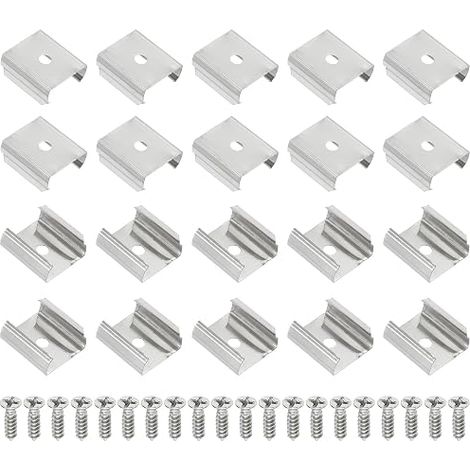 Clips for LED Strip Stainless Steel with Screws for 18mm to 19mm 60 (1/5)