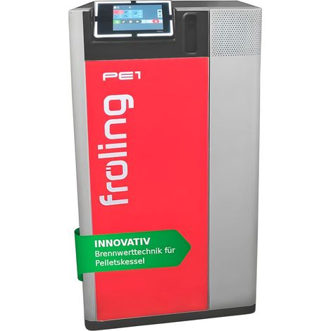 Fröling Caldaia a pellet PE1 Pellet 20 kW con display touch da 7" senza scambiatore di calore a condensazione, 14204C