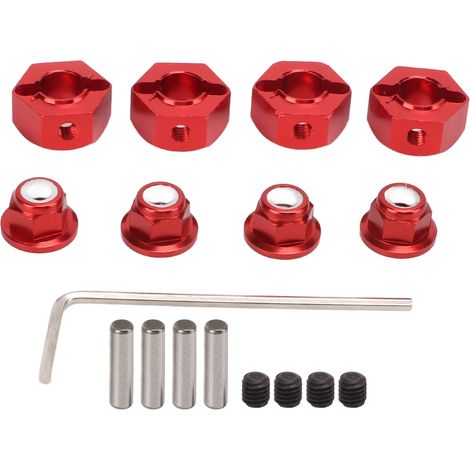 Douille de roue 12mm en alliage d'aluminium, extension hexagonale anti-dérapage pour voiture RC 1/10 1/12, remplacement et mise à niveau. (1/5)