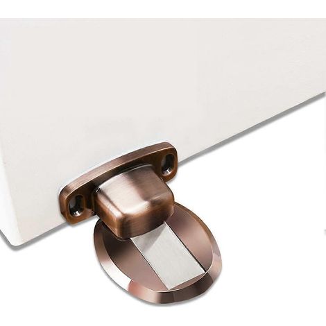 Butée de porte magnétique robuste en métal, avec vis auto-adhésives invisibles 3M pour fixation au sol, 1 pièce, bronze rouge (1/5)