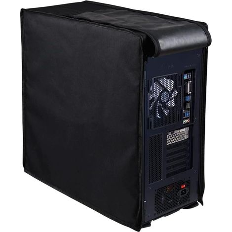 (50 x 21 x 46 cm) Housse anti-poussière pour CPU ordinateur, protection légère en tissu Oxford, étui complet avec fermeture éclair