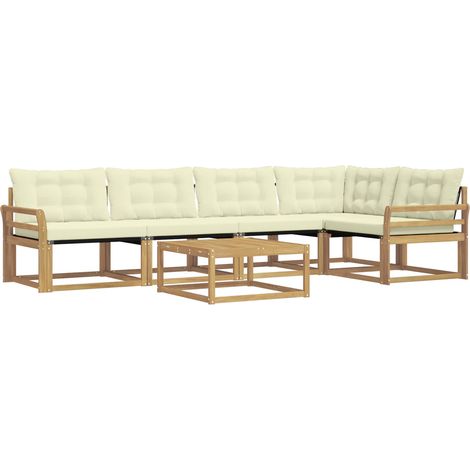 Outdoor Sofa Set 6 pcs White and Cream 79 x 79 x 37 cm vidaXL (1/5)