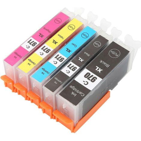 Cartouches d'encre multicolores 970–971 de remplacement pour PIXMA MG5790 et MG5795 (5 pièces)
